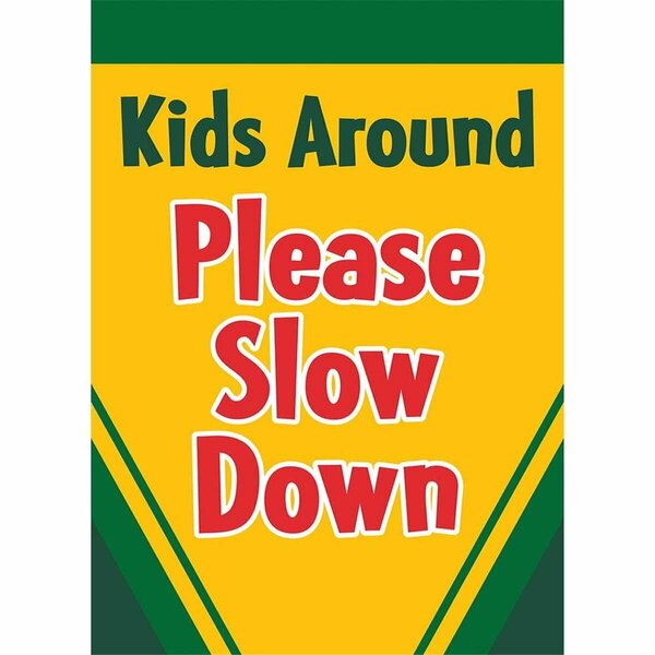 Nunc Patio Supplies 29 x 42 in. Please Slow Down Polyester Garden Flag, Large NU3468619